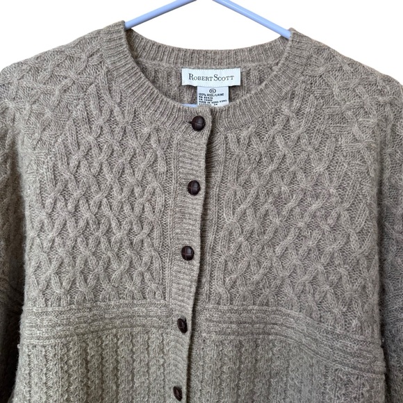 Women's Tan Cardigan Sweater - Picture 2 of 10